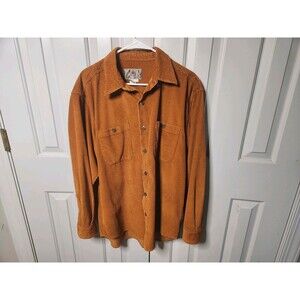 The Territory Ahead Mens Long Sleeve Corduroy Shirt Burnt Orange Size Large